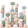 Comfy Cubs Stacking Rocks 36 Pieces, 36 Months+, Educational Toddler Stacking Blocks, Promotes Imagination, Balance & Fine Motor Skills - Wooden Rocks