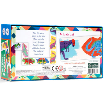 eeBoo Floor Head to Toe Dominoes - Dinosaurs 28 Piece Matching Game, Colorful Dinosaur Tiles, Screen-Free Fun for Kids Ages 3 and up