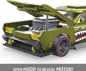 MEGA Hot Wheels Muscle Bound Building Set with 622 Pieces, Authentic Details, Features and Easter Eggs, Collector Gift Set for Adult Builders