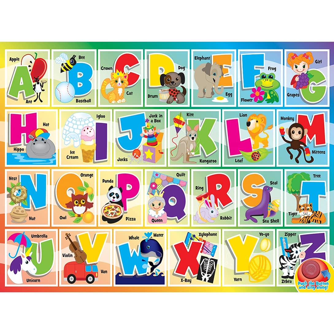 Masterpieces 24 Piece Sing-A-Long Alphabet Sound Floor Puzzle For Kids 18"x24"