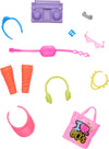 Barbie Doll Accessories With 1980s Retro Theme, Neon Styling Pieces, Stereo & Headphones