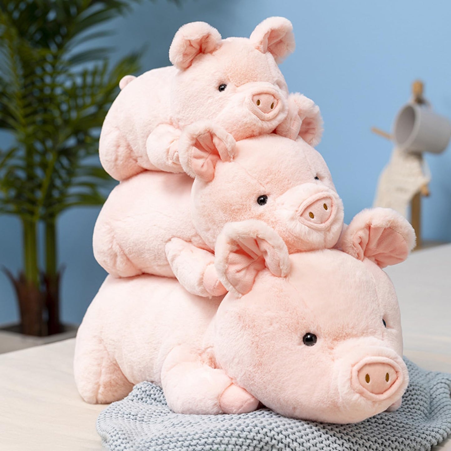 Litence Weighted Stuffed Animals, 3.3lbs Weighted Pig Stuffed Animal Pink Pig Plush Animals Hugging Pillow Toy for Kids and Adults, 19.6 inch