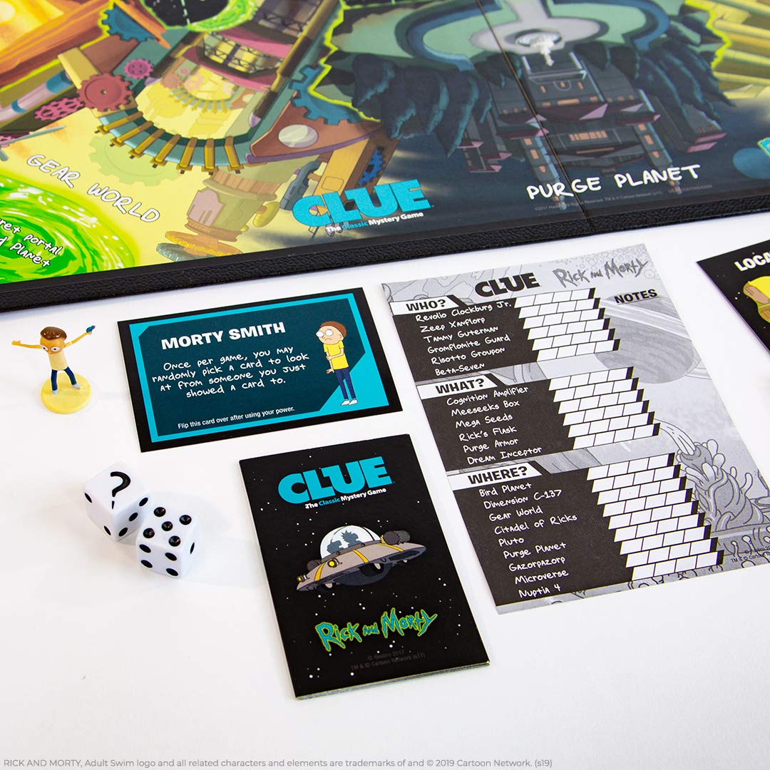 CLUE: Rick and Morty | Featuring Characters from The Adult Swim TV Show Rick & Morty | Collectible Clue Board Game | Perfect for Rick & Morty Fans