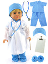 Blue Doctor`s Scrub Outfit for 18-Inch Dolls | Premium Quality & Trendy Design | Dolls Clothes | Outfit Fashions for Dolls for Popular Brands