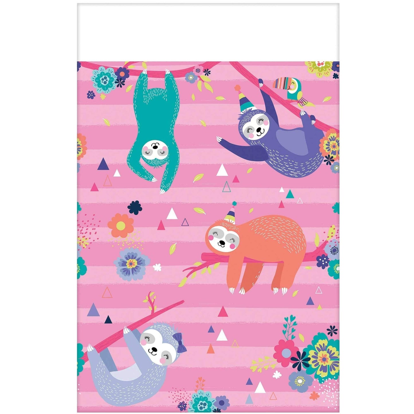 Charming Sloth Paper Table Cover - 54" x 96" (1 Pc.) - Eye-catching Design - Perfect for Parties, Celebrations & Events