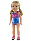 American Fashion World Tie Dye Swimsuit for 14-Inch Dolls | Premium Quality & Trendy Design | Dolls Clothes | Outfit Fashions for Dolls for Popular