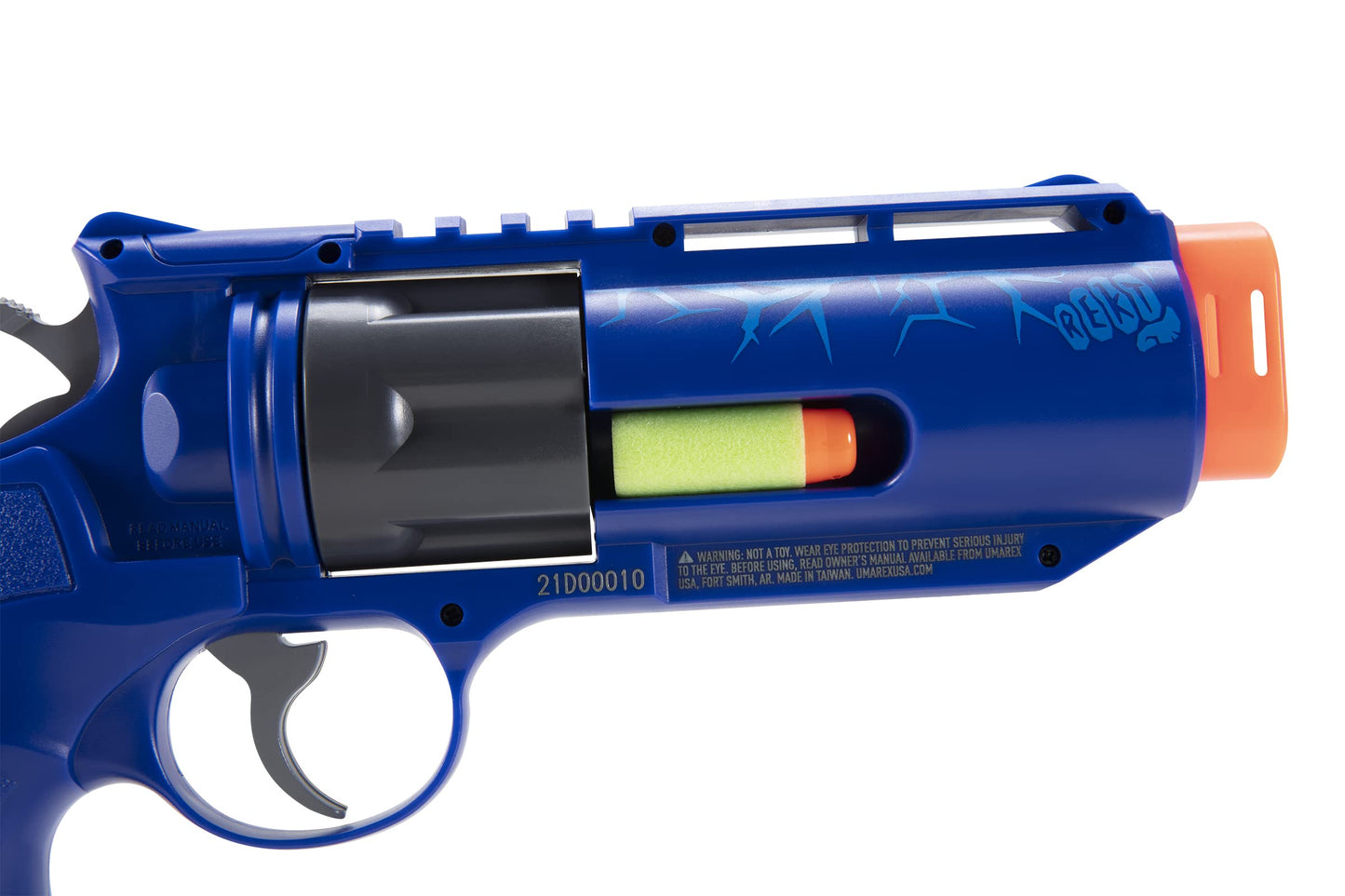 REKT Jury Revolver Foam Dart Blaster Pistol Gun, Blue