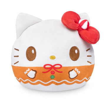 TeeTurtle Reversible Sanrio Hello Kitty Plushie 4-Inch Gingerbread Two-Sided Flip Plush Toy with Embroidered Details Cute Mini Collectible Plush