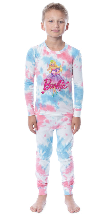 Barbie Girls' Princess Doll Unicorn Unisex Child 2 Piece Sleep Pajama Set (8)