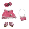 QIXINGWISE Doll Clothes for 17cm Doll - 3 Piece Vintage Lolita Dress Set with Headband & Shoes, Elegant Retro Outfit for 6.7inches Dolls, Fashion