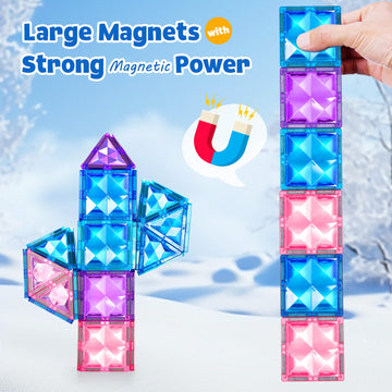 BENOKER Castle Magnetic Tiles, 3D Building Blocks STEM Educational Kids Toys for Pretend Play, 3 4 5 6 7 8 Year Old Birthday Gifts for Boys and Girls