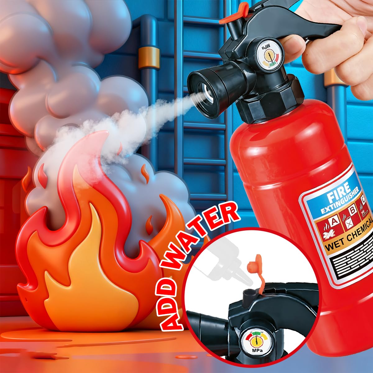 33-Piece Toddler Fire Truck Toy | Electric Firetruck Toys | Fire Engine Toy with Firemen Tool Set | Roleplay Firefighter Toys | Kids Trucks Gifts