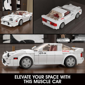 Mould King Speed Champion RX-7 Initial D Building Set & Display Case, 27015 Cars Model Kits Gifts for Teens/Adults, Creative for Teens Age 14+