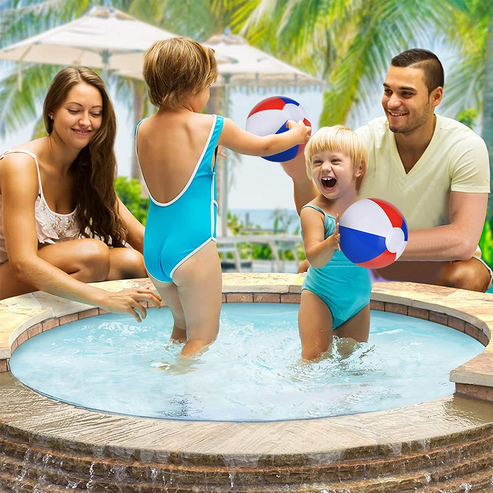ArtCreativity 12 Pack 16" Patriotic Beach Balls for Kids, Inflatable Summer Toys for Boys and Girls, 250th Anniversary Beach Decoration, July 4th Pool