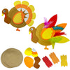4E's Novelty Turkey Plate Craft for Kids (4 Pack) Self Adhesive, Fall Thanksgiving Crafts for Kids & Toddlers Ages 4-8, 3-12 Fun Thanksgiving Activity