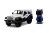 Jada Just Trucks 1:24 2007 Jeep Wrangler Die-Cast Truck w/Tire Rack, Toys for Kids and Adults(Grey/Primer Black)