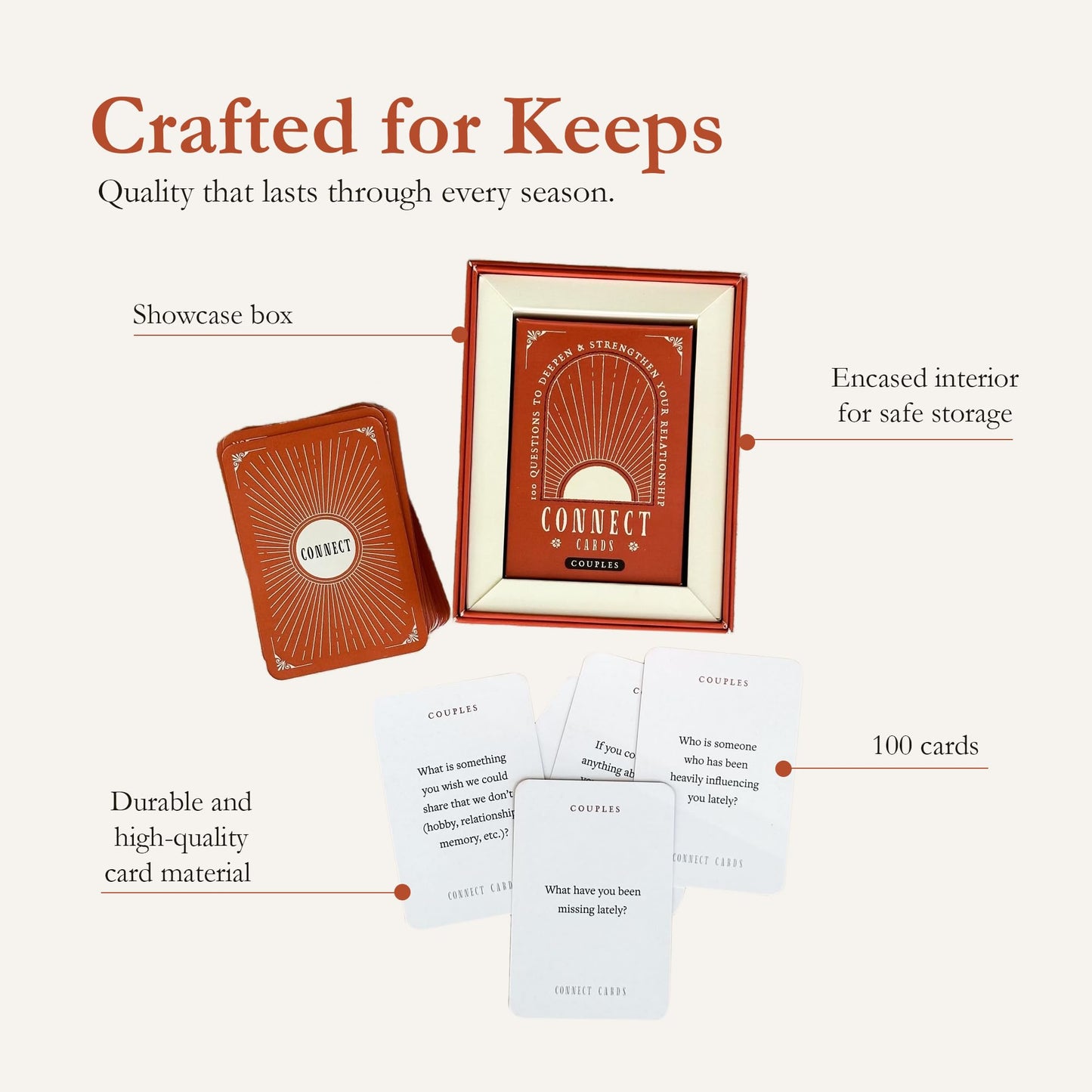 Beating 50 Percent Connect Cards Couple Edition - 100 Conversation Cards for Couples with Prompts to Deepen Connection - Couples Card Game for Date