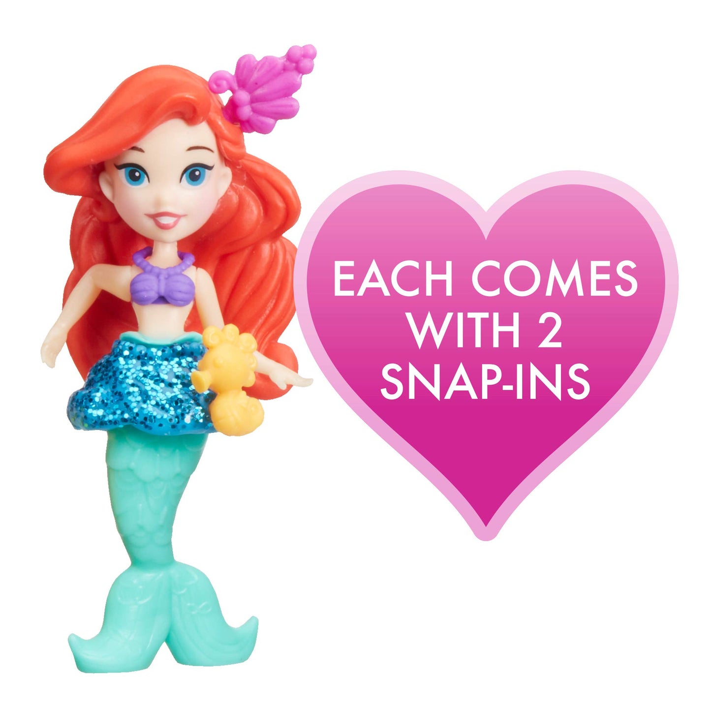 Disney Princess E4221 Little Kingdom Doll Collection, 11 Small Dolls with Glitter Dresses and 22 Snap-ins Accessories, Toy for 4 Year Olds and Up