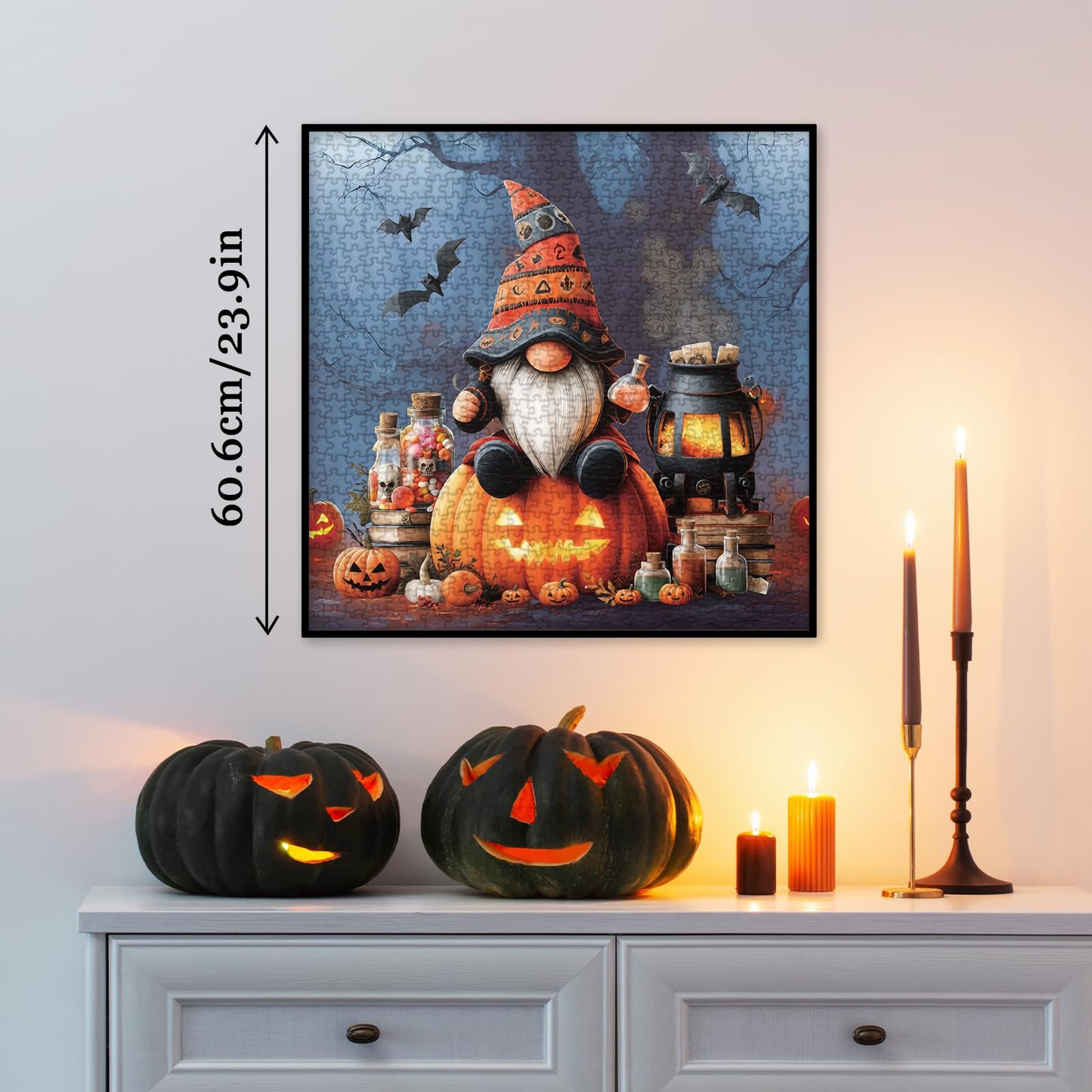 Larkipuzz Magic Mystery Halloween Gnome Puzzles for Adults 1000 Pieces
