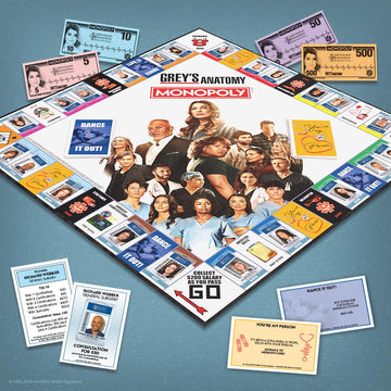 Monopoly: Grey's Anatomy Board Game | Featuring Ferry Boat, Clipboard, Scrub Top, and More | Buy, Sell, Trade Iconic Doctors from Miranda Bailey