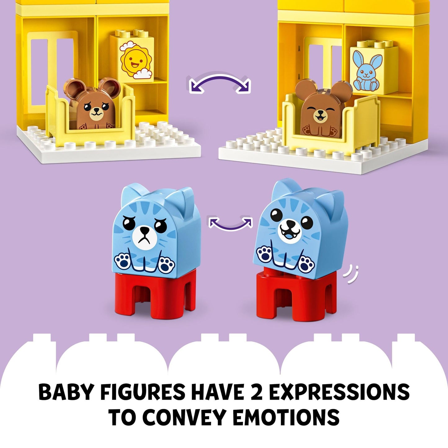 LEGO DUPLO My First Daily Routines: Eating & Bedtime Toy for Social and Emotional Roleplay, Animal Toys, Gift for Preschool Kids Ages 18 Months and