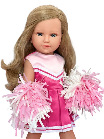 18 Inch Doll Clothes- Pink Cheerleader Outfit Fits 18 Inch Fashion Girl Dolls