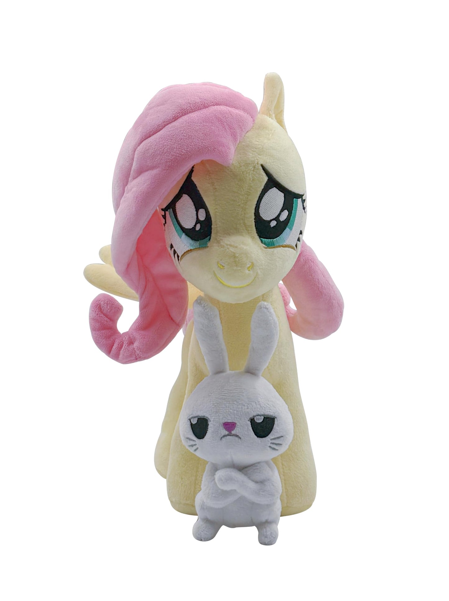 My Little Pony - Fluttershy with Angel Bunny Deluxe Plush Toy - Officially Licensed Product, Soft and Cuddly Collectible for Fans and Collectors