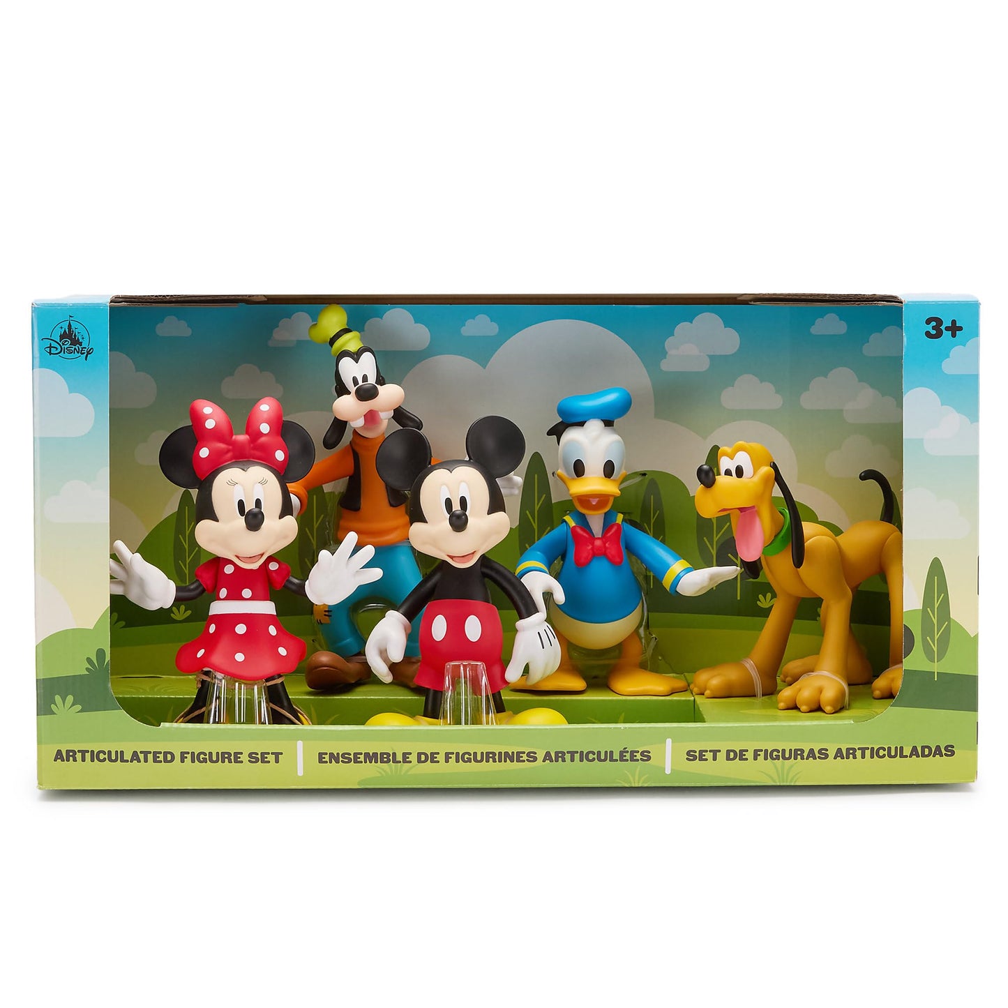 Disney Store Official Mickey Mouse & Friends Articulated Figure Set - Fab Five Toy Action Figures Set - Includes Mickey, Minnie, Donald, Pluto & Goofy