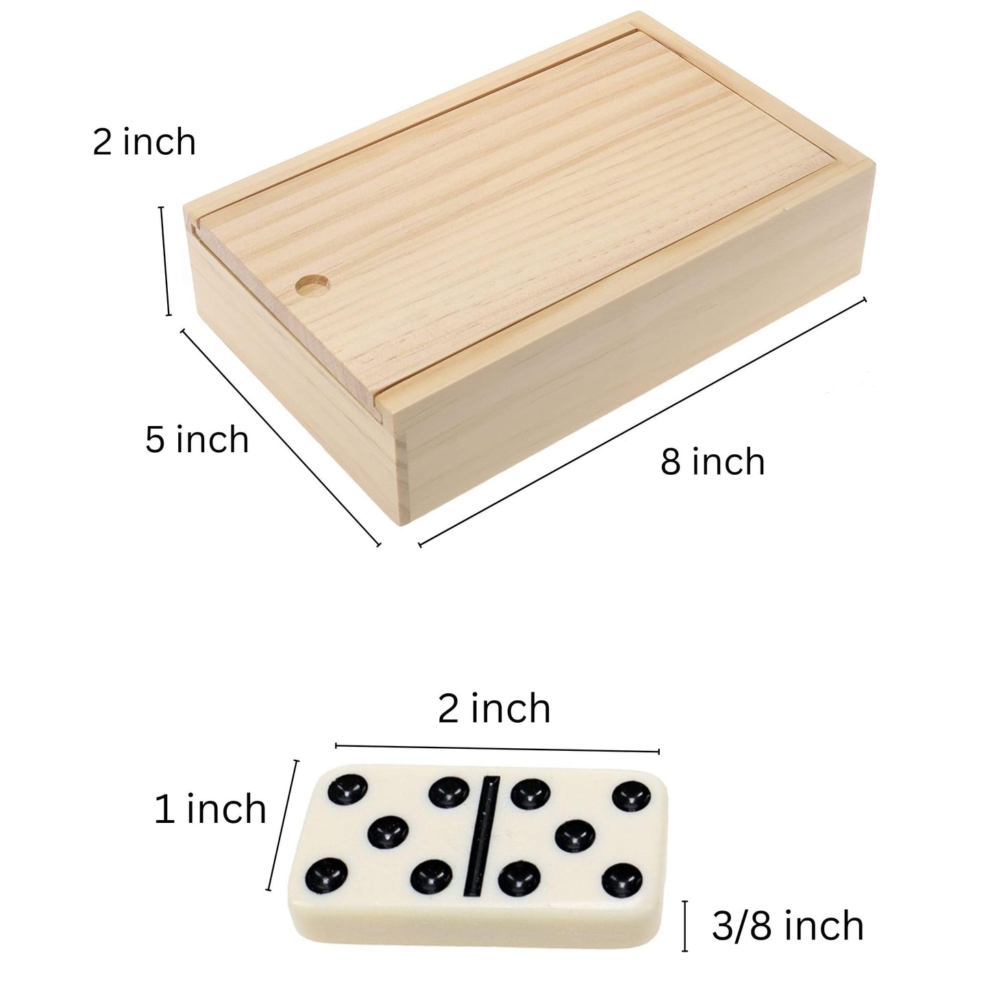 WE Games Double 6 Ivory Color Dominoes with Black Dots in Wooden Case, Game Night, Birthday Gifts, Dominoes Set for Adults