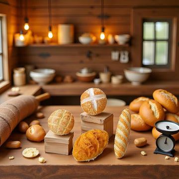 8Pcs 1/12 Miniature Bread Dollhouse Decoration Accessories,4 Different Types of Bread for Miniature Food Dollhouse,Resin Mix Bakery Bread Mini House