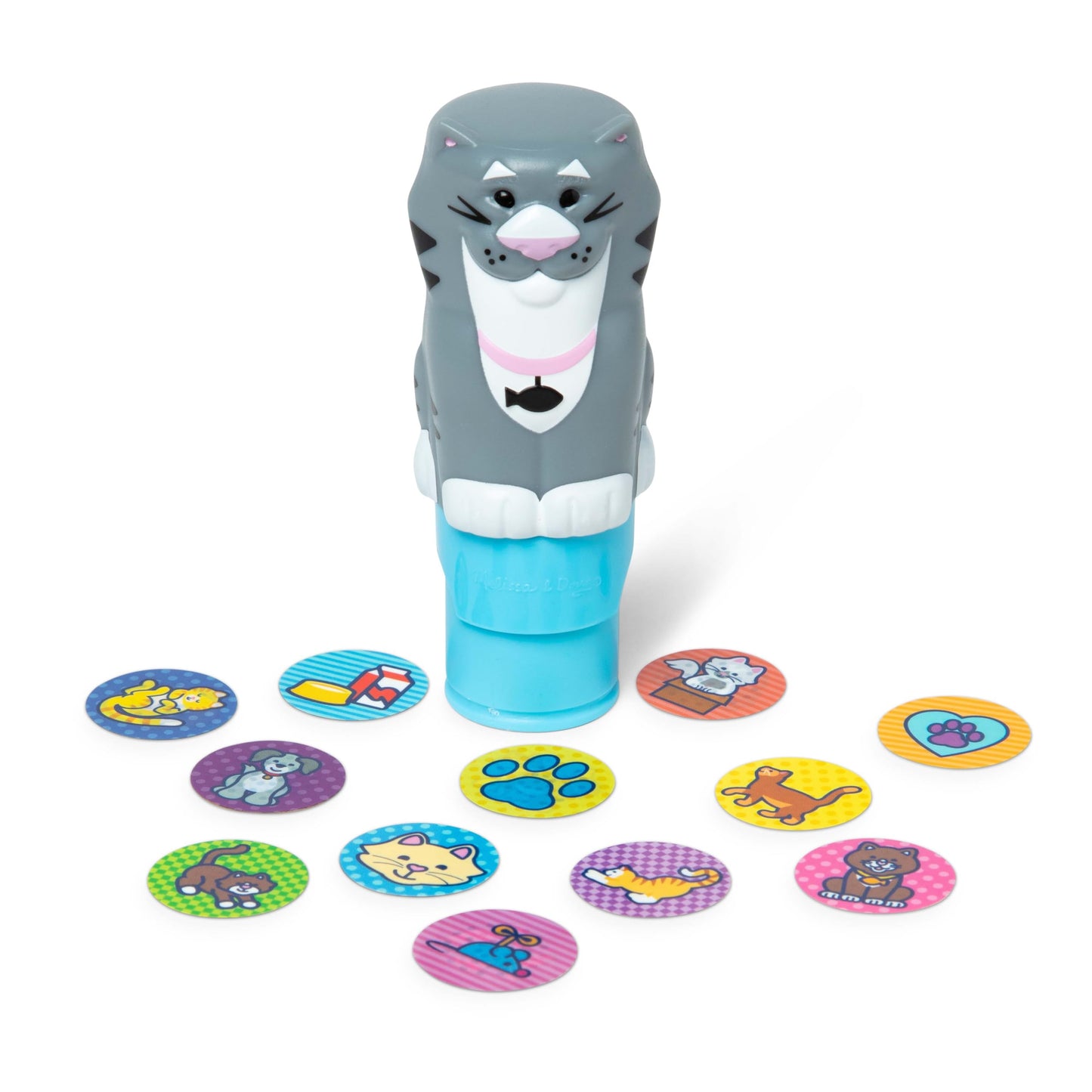 Melissa & Doug Sticker Wow!™ 24-Page Activity Pad and Sticker Stamper, 300 Stickers, Arts and Crafts Fidget Toy Collectible Character - Cat - for Kids