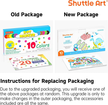 Shuttle Art 10 Colors Dot Marker Washable Non-Toxic Dot Marker for Children Early Education, Bingo Dabber for Creation with 1 Dot Activity Book