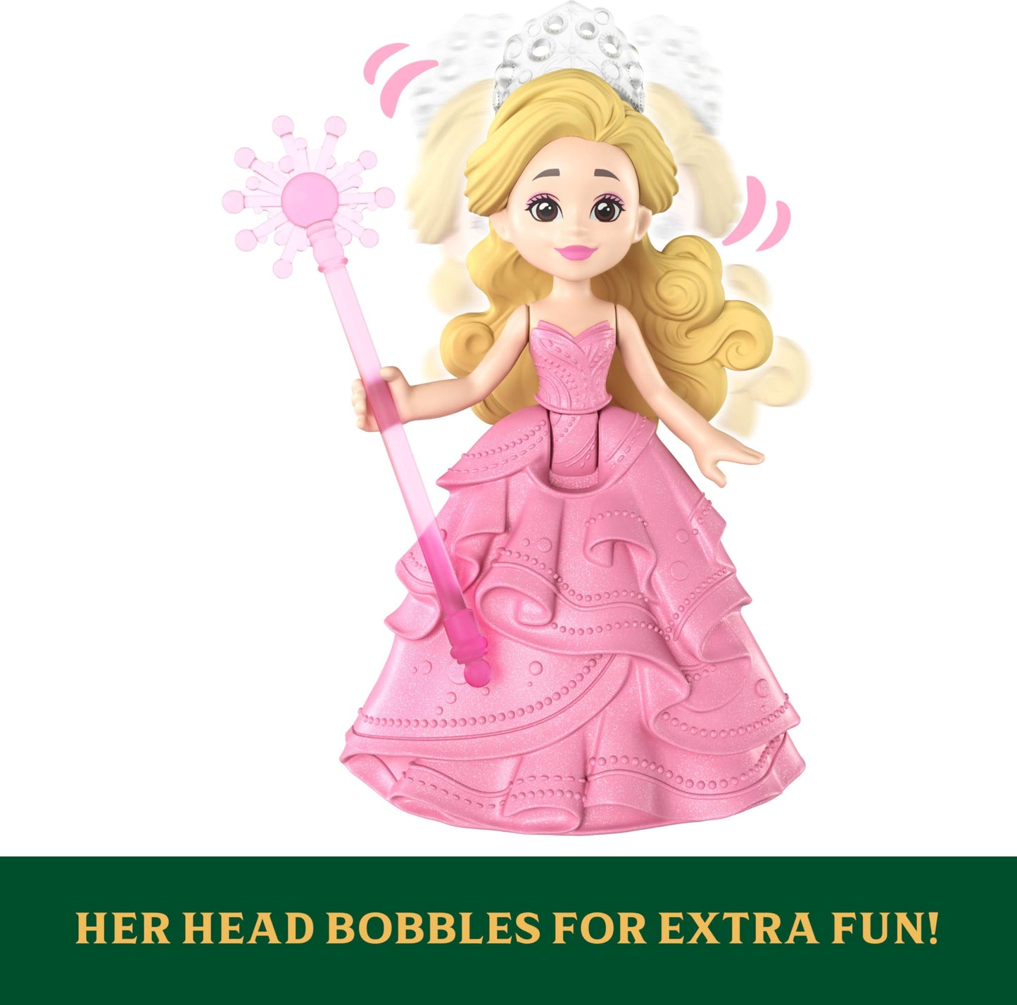 Mattel Universal Pictures’ Wicked Glinda’s Floating Bubble Toyset with Vehicle & Glinda Small Doll in Signature Look, Inspired by The Movie