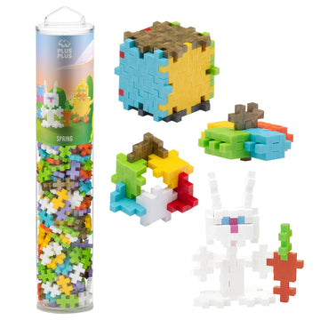 Plus Plus Easter Mix Tube - Mini Interlocking Building Blocks Set, Stem Toys for Kids - Sensory Bin Fillers / Math Manipulatives Classroom Must Haves