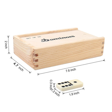 Domino Set for Adults, Double Nine Dominoes Set with Wooden Case for Classical Board Games, for Family and Kids,55 Tiles (2-4 Players)