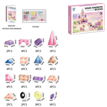 elecci Magnetic Blocks for Toddlers Toys, 3D Translucent Magnet Building Cubes Set, Educational Build Blocks Set for Kids Aged 3 to 9 Years