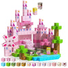 Luxalba 100PCS Pink Princess Castle Magnetic Blocks Girls Toys