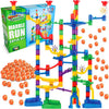 Marble Genius Marble Run Super Set, STEM Toys & Maze Construction Building - 150 Translucent Track Pieces & Glass Marble for Family, Kids Toddlers