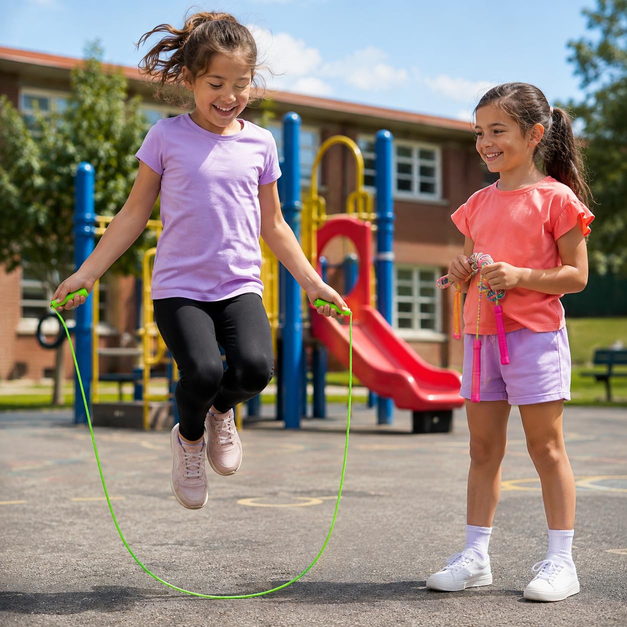 Jump Rope Assortment for Kids (12-Pack), Indoor & Outdoor Skipping Activity, Party Favors, 7 Feet