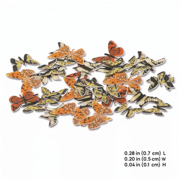 Mini Butterfly Embellishments Slices (100 Pack): Realistic Tiny Decorative Wings for Nail Art, Resin Jewelry, Scrapbook, Dollhouse & Fairy Garden