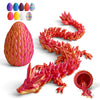 Cessfle 12" Prefilled Easter Eggs with 3D Printed Dragons Inside, 3D Printer Articulated Crystal Fidget Toy,Easter Basket Stuffers for 5-7 4-6 8-12