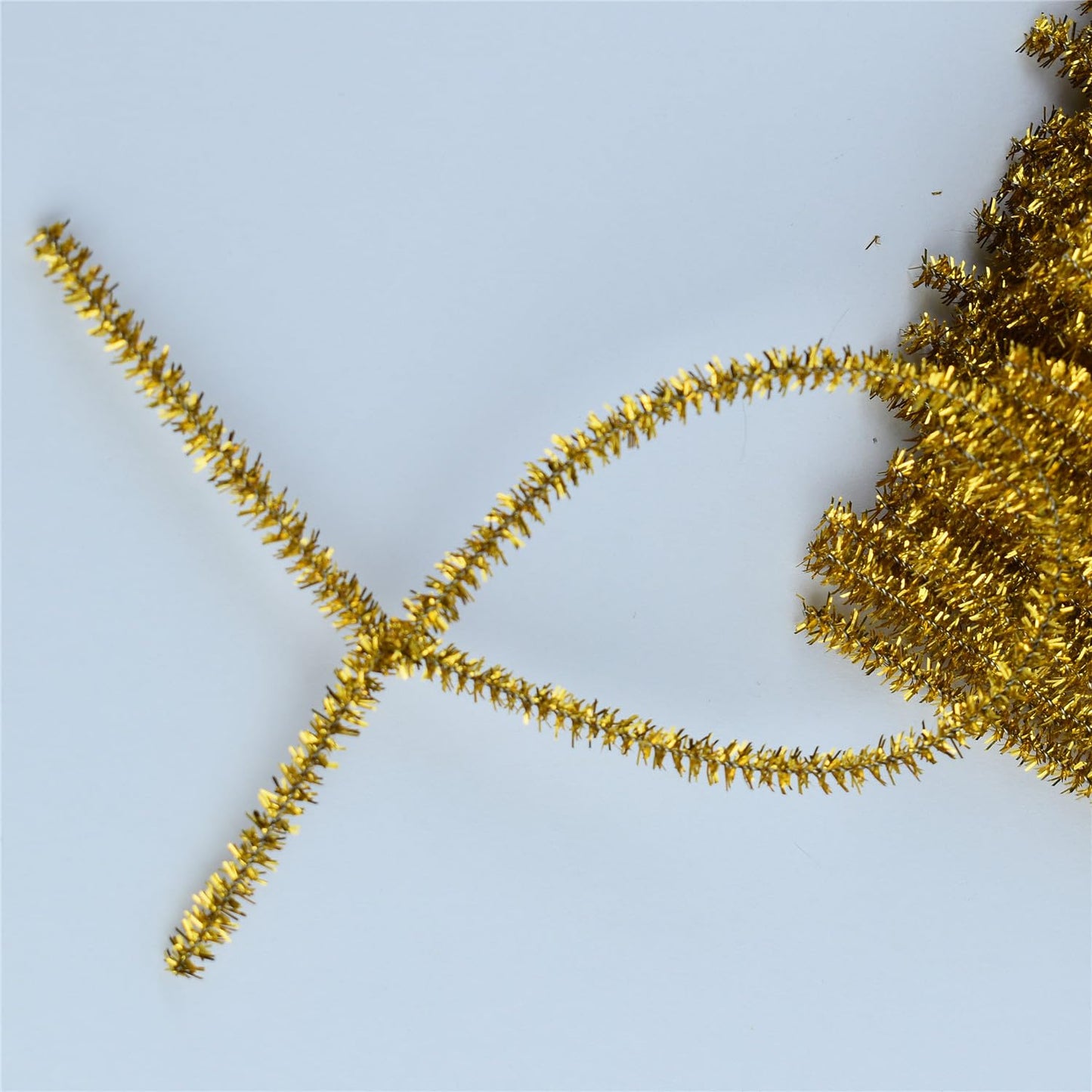 Glitter Gold Pipe Cleaners Craft (200 Pack) Bulk Art Chenille Stems for DIY Project Decorations