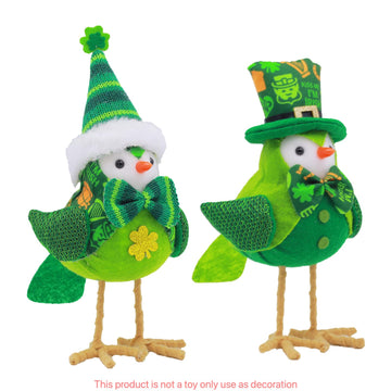 PHKCOCOC St. Patrick's Day Featherly Friends Plush Bird Decorations - Perfect Home Decor for St. Patrick's Day