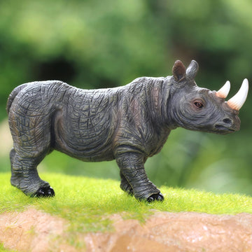 Gemini&Genius Rhino Animal Toy, Rhinoceros Figurine Toy, Wildlife World Action Figure, Great Gift, Collection, Cake Topper, Storytelling Prop and Room