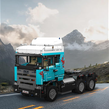 Mould King 13203 Truck Model Kits, Scania Tractor Head Building Toy Set, MOC Road Trailers Building Toys, Technology Crane Truck Toy for Adult