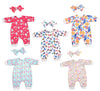 Sweet Dolly Reborn Baby Doll Clothes Accessories, 5 Set of Doll Clothing, Jumpsuit Bow Headband Outfits for 20 Inch to 22 Inch Dolls, 10 PCs in Total