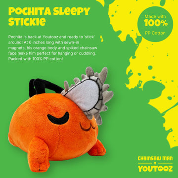 Youtooz Pochita Sleepy Stickie 6" Plush, Collectible Soft Pochita Plushie from Chainsaw Man Chainsaw Man Collection