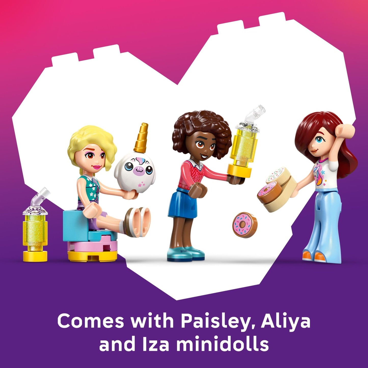 LEGO Friends Unicorn Dream Café Building Toy for Girls & Boys - Pretend Playset for Kids, Ages 6+ - Gift for Birthdays - W/Paisley, Aliya, & Iza