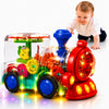 Tooty Toy Transparent Sensory Train Toy -Interactive Light up Toys for Kids- Musical Train Toys with LED Light for Toddlers- Colorful Moving Gears