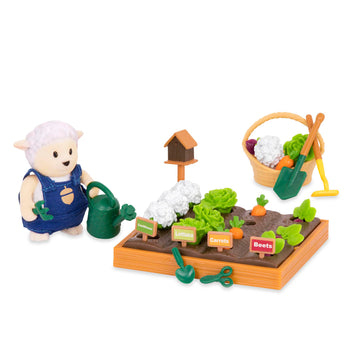 Li'l Woodzeez Garden Playset, 31 Pieces with Sheep Figure and Tools, Themed